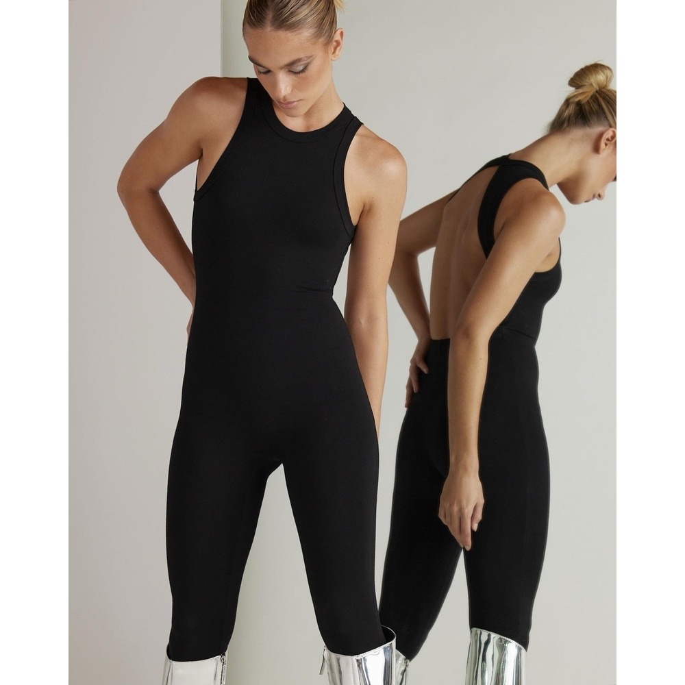 Clyque The Label Full Length Body Suit Leggings Black Jumpsuit Small Revolve